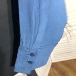 ZARA  Cropped Blouse Long Sleeve Button Front Blue Small Photo 8