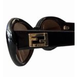 Fendi Vintage Y2K  Oval Sunglasses Blonde Black FF Logo Made in Italy Old Money Photo 2