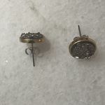 Loft Stud Earrings black gold circle metallic jewelry Photo 1