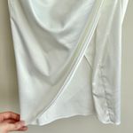 Satin Inspired Silky Midi Cowl Neck Dress, Bridal Shower Graduation Dress, S/M White Size undefined Photo 6