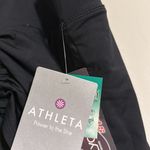 Athleta NWT  Cuteness 2 in 1 Capri size XL tall black ruched crop Photo 3