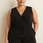 Athleta  Sleeveless Wrap Womens Romper Sz 3X Minimalist Athleisure Clean Girl Photo 0