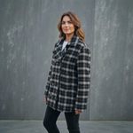 American Eagle  Plaid Wool Blend Peacoat Jacket Small Preppy Winter Timeless Photo 3