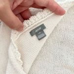 Aerie Knit Crochet Cropped Stretch White Cream Halter Top Size Large Photo 3