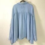 Free People  We The Free Cardiff Top in Blue Bell Oversized Large Gauze Cotton Photo 8