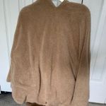 Brown oversized poncho with hood Photo 0