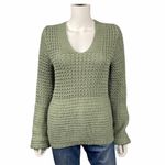 Adyson Parker Alyson Parker NEW Green Knit Sweater V Neck Textured Soft Cozy Stretch Size S Photo 1