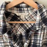 Khakis & Co. Plaid Tunic Popover Shirt Blouse Top Size S Rayon Black Beige Photo 4