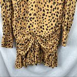 NICHOLAS Leopard Gathered Frill Mini Dress Silk Brown Size 12 Photo 11