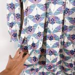 Untuckit for Her Peyton Midi Shirt Dress Stretch Cotton Swan Print Size 6 White Photo 11