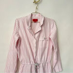 Victoria's Secret Shirt Dress Nightgown Pajama Size Small Pink White Silver Photo 3