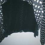 Worthington  XL Silk Polka Dot Button Front Top Black White Workwear Photo 2