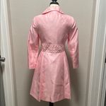 1960s Bubblegum Pink Daisy Floral Embroidered Mod Dress & Jacket Two Piece Set Size 6 Photo 1