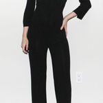 Bebe vintage 90s black sexy zip v neck long sleeve jumpsuit Photo 6