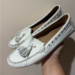 Coach  Norfolk Tassel Loafer Flats 9B‎ Chalk  Leather Studded Driving Mocs U Photo 0