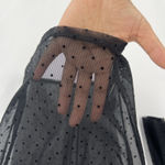 Soprano  Womens Top Size S Polka Dot Sheer Mesh Top Bell Sleeves Black Whimsygoth Photo 5
