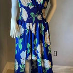 Floral Blue Sleeveless Dress Large Photo 0