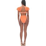 Andrea Iyamah Andrea lyamah Gara Ruffle Pleated Bikini Bottom In Peach Orange NWT Size XXL Photo 1