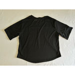 Bebe Sport Crop Top Relaxed Fit Black Shirt Spellout Logo Mesh Panel Size Medium Photo 10