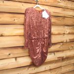 Retrofete Size L Sequin Long Sleeve Mini Dress Brown Size L Photo 4