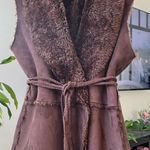 Twenty Twenty suede and faux fur vest Brown Size M Photo 0