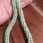 Green Howlite Beaded Woven Goldtone Necklace (18 to 20 Inches) Photo 5