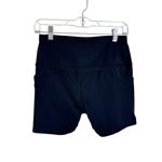 Oalka Black Wide Waistband Stretchy Athletic Bike Yoga High Rise Shirts Size M Photo 1