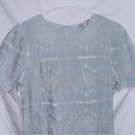 English Factory Blue Eyelet Lace Detail Short Sleeve Mini Dress size XS Photo 3