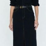 Pistola  Amira Denim Midi Dress Vioght Black High Slit Long Sleeve Size Small NWT Photo 0