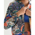 Molly Bracken Lili‎ Sidonio Tropical Floral Bomber Jacket Colorful Abstract Print Size L Photo 2