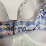 Eloquii NWT Garden Party Bikini Top 22W Blue Gingham Floral Swim Ruffle Beach Photo 5
