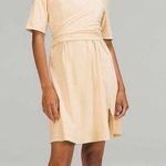 Lululemon NWT Cotton Wrap Front T-Shirt Dress Prosecco Size 4 Photo 0