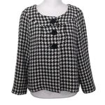 Lapis Black and White Houndstooth Jacket Size Small Cropped Houndstooth Blazer Photo 0