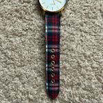 Accutime women’s‎ vintage plaid flannel gold tone red/green adjustable watch Photo 3