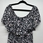 Womens Off Shoulder Maxi Dress 2XL Dark Floral Fairy Garden Party Event Occasion Black Size XXL Photo 1