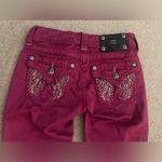 Miss Me  Skinny Jeans with Rasberry Angel Wing Bedazzled Rhinestone Back Pockets Photo 2