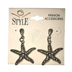 Starfish Pireced Earrings Gold Tone Dangle Drop Style Beach Nautical Sea NEW Photo 0