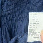 Free People  We The Free Dancing Till Dawn Top Navy Off Shoulder Smocked Peasant Photo 7