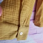 MOTE MUSTARD YELLOW ORANGE SLUB COTTON V NECK BOHO LAGENLOOK BLOUSE XL Photo 4