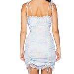 Skylar + Madison  Tie Dye Ruched Mini Dress Blue Purple Size Medium NWT Photo 1