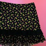 Betsey Johnson  Black & Pink Rosebud Mini Skirt Swimsuit Cover-Up Photo 8