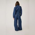 Free People  We The Free Franklin Tailored Wide Leg One-Piece Denim Jumpsuit Photo 4