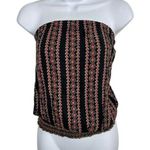 Kirra Pacsun Strapless Blouson Tube Top Black Pink Striped Floral Top XS Photo 0