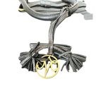 Johnston & Murphy Black Leather Tote Bag Purse Gold Logo Charm | Large Interior Photo 7