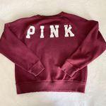PINK - Victoria's Secret maroon pullover sweatshirt Photo 3