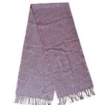 Kuna Baby Alpaca Black Red Houndstooth Fringe Scarf Photo 1