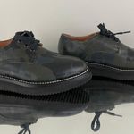 Two Thousand Never Leather Green Black Camouflage Vibram Platform Loafers Photo 2