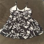 Women’s 2 Piece Swimsuit Black and White Floral Design Tankini Size 12 NEW Photo 3