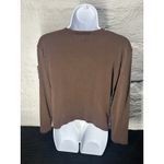 Lauren Ralph Lauren Women' Size Large 100% Cotton Long Sleeve Solid Brown Blouse Photo 6