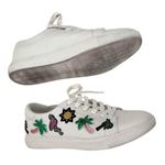 Kenneth Cole Leather Sneakers White Embellished Tree Flamingo Sun Patches Size 9 Photo 3